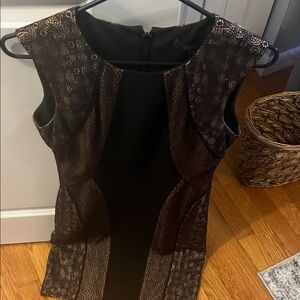 BCBG Black and Brown Sleeveless Dress